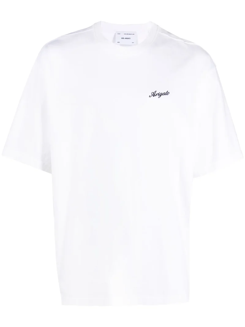 Tricou Axel Arigato Logo-Embroidered alb