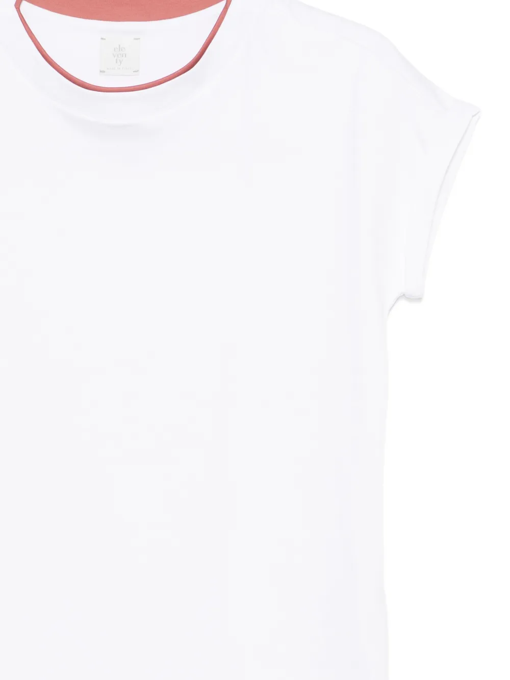 Tricou Eleventy Contrast Trim alb - imagine 3