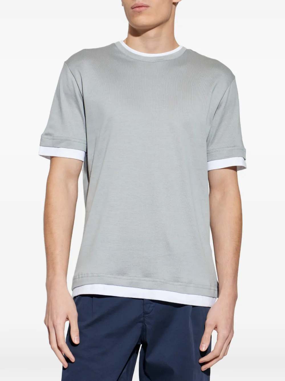 Tricou Eleventy Layer verde - imagine 4