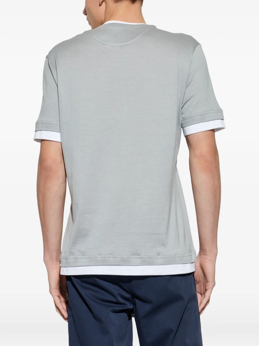 Tricou Eleventy Layer verde - imagine 2