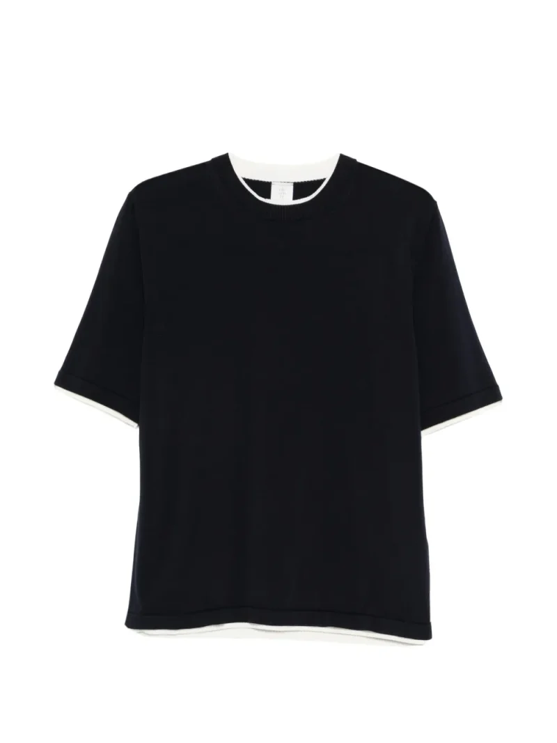 Tricou Eleventy Round-Neck bleumarin