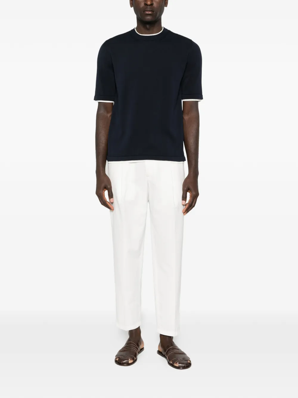 Tricou Eleventy Round-Neck bleumarin - imagine 4