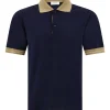 Tricou Ferragamo Contrasting Stripe Short Sleeve bleumarin