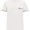 Tricou Ferragamo Pocket Gancini Trim alb