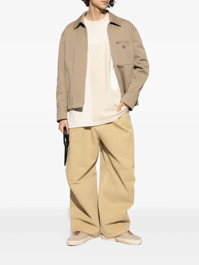 Alternative view of Tricou Golden Goose logo-detail alb