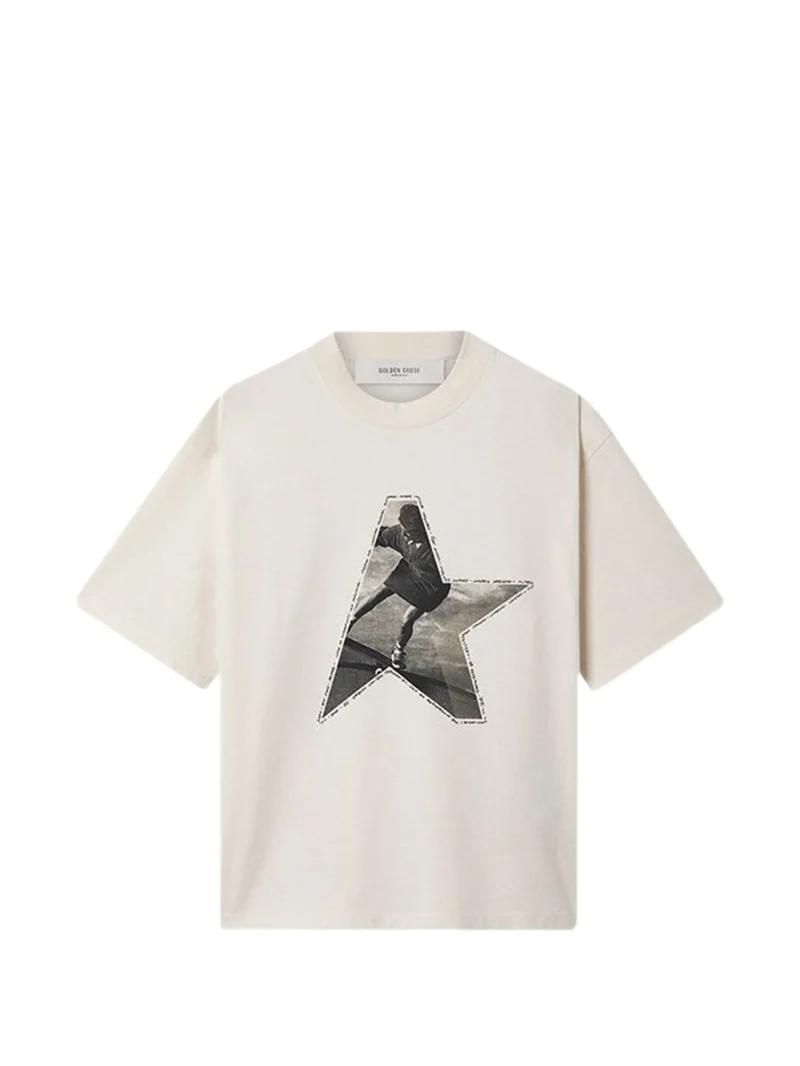 Tricou Golden Goose star-print alb