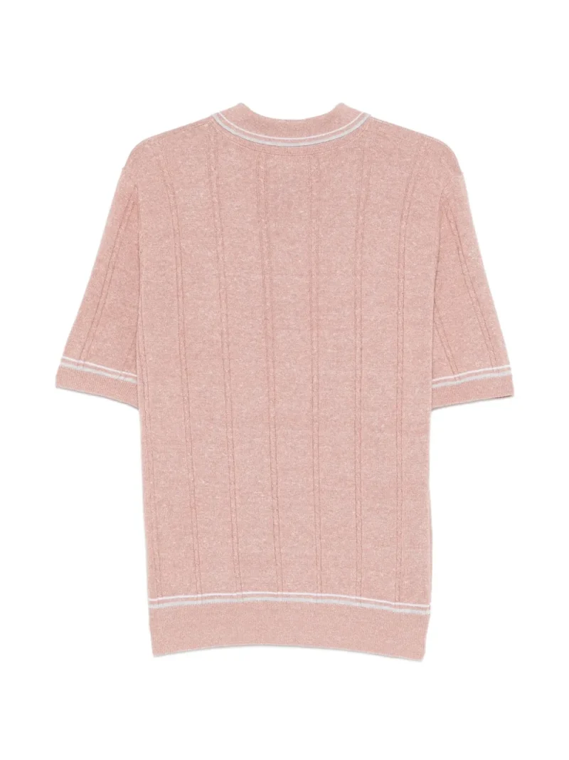 Alternative view of Tricou polo Eleventy Buttoned Knitted roz