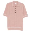 Tricou polo Eleventy Buttoned Knitted roz