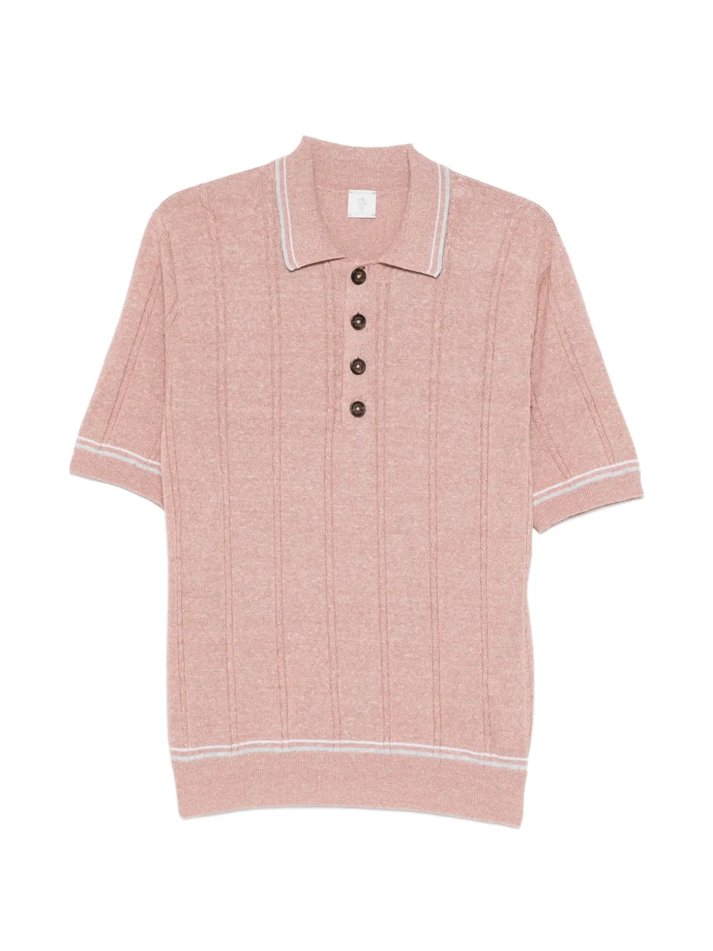 Tricou polo Eleventy Buttoned Knitted roz