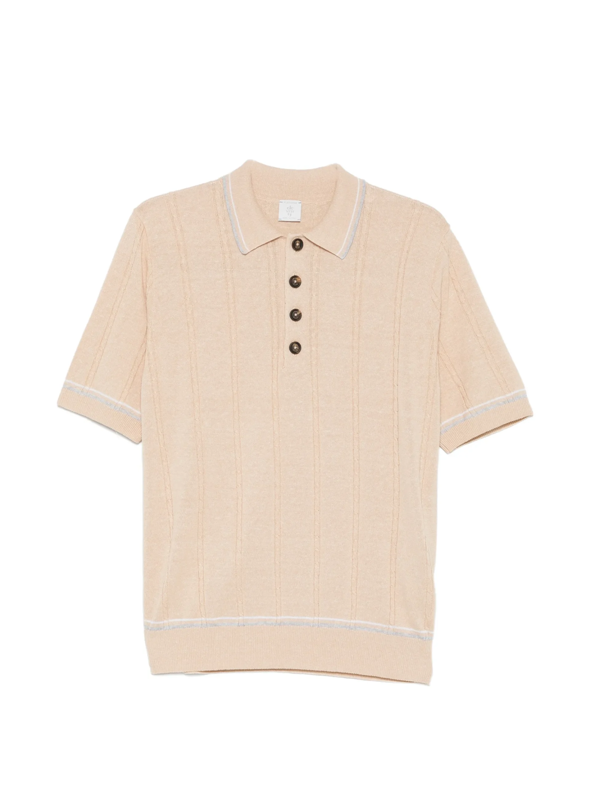 Tricou polo Eleventy Ribbed-Trim bej