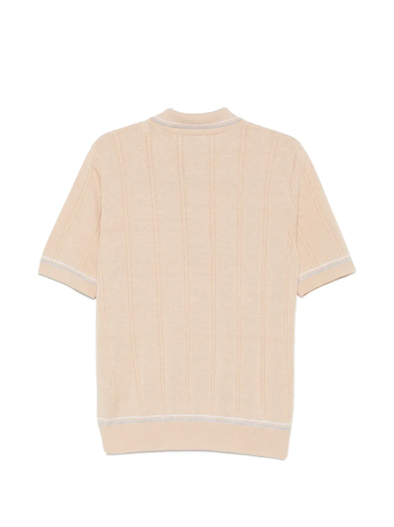Alternative view of Tricou polo Eleventy Ribbed-Trim bej