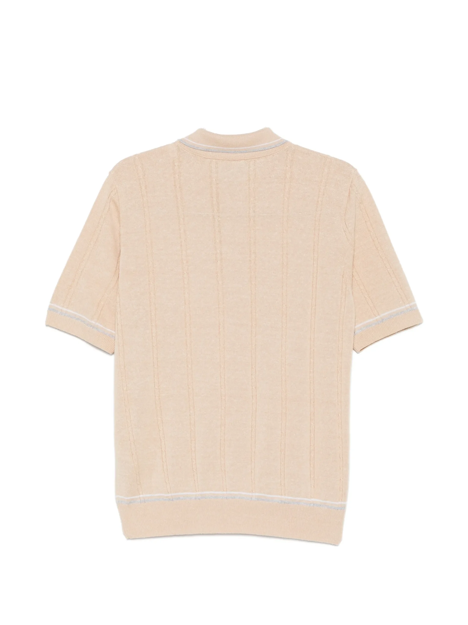Tricou polo Eleventy Ribbed-Trim bej - imagine 2