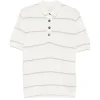 Tricou polo Eleventy Striped alb