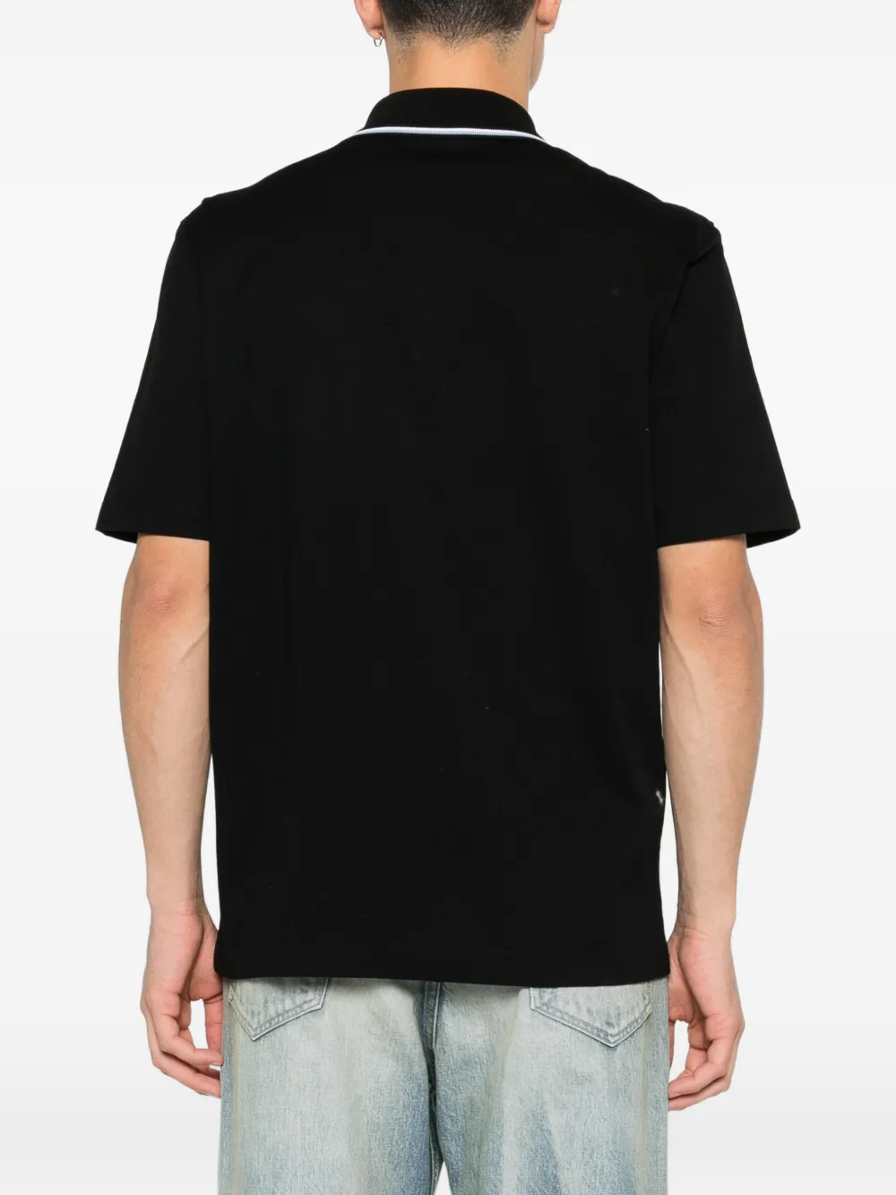 Tricou polo Ferragamo Stripe-Detail negru - imagine 2