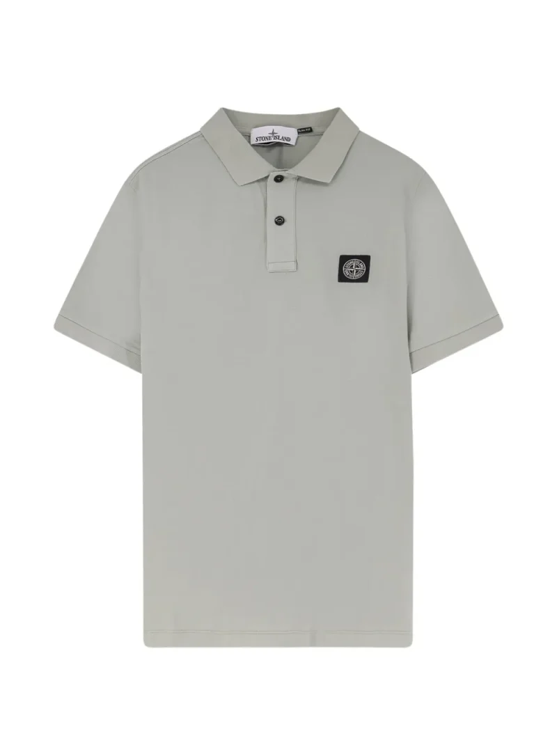 Tricou polo Stone Island Logo-Patch gri