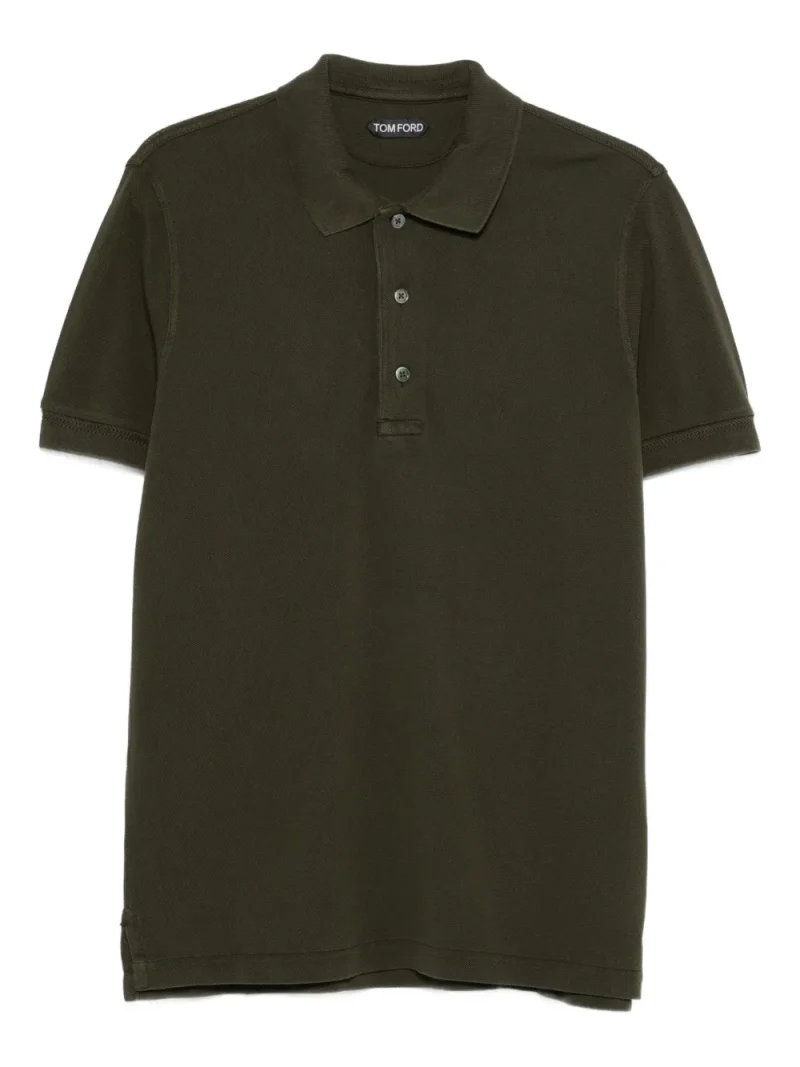 Tricou polo TOM FORD Button-Fastening khaki