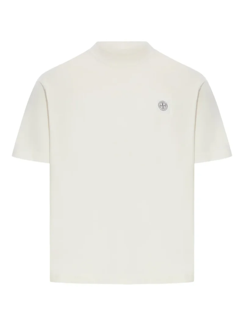 Tricou Stone Island Compass Logo Regular alb