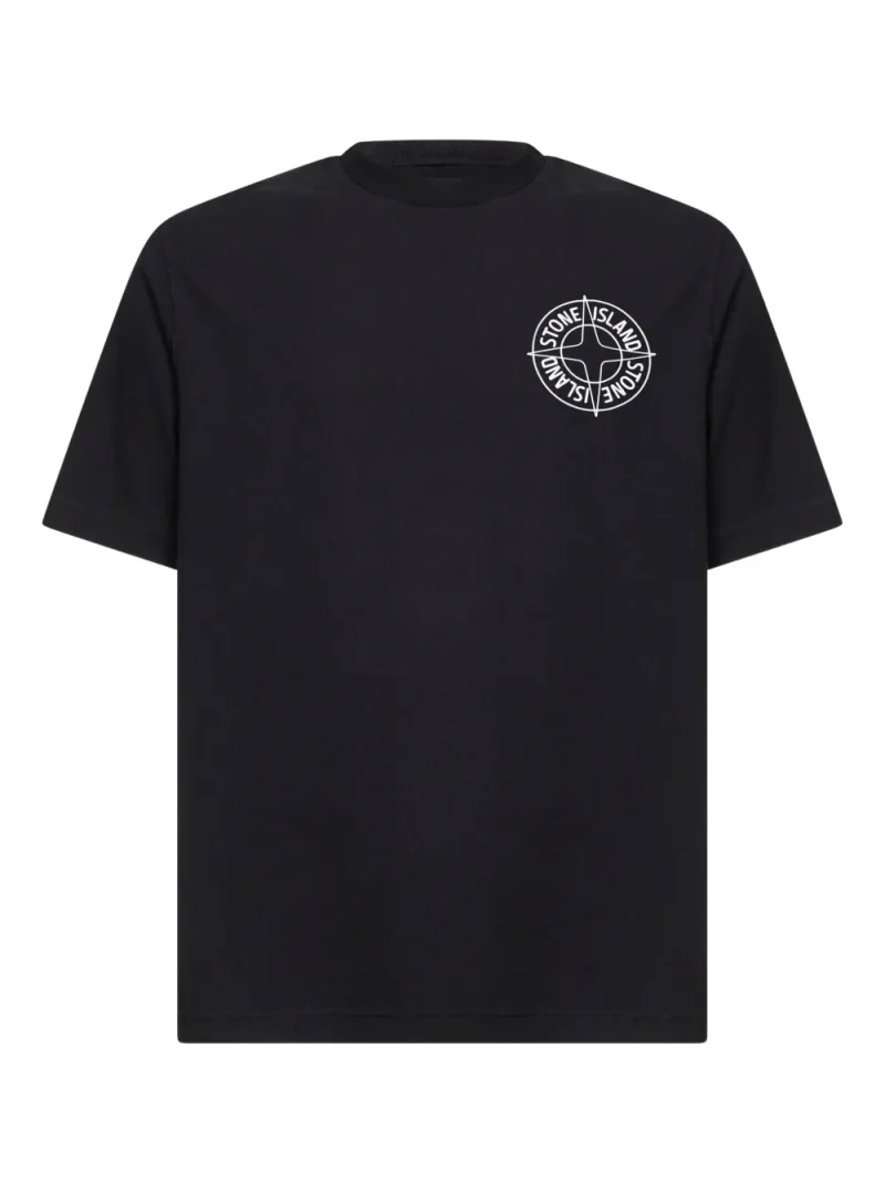 Tricou Stone Island Logo-Print negru