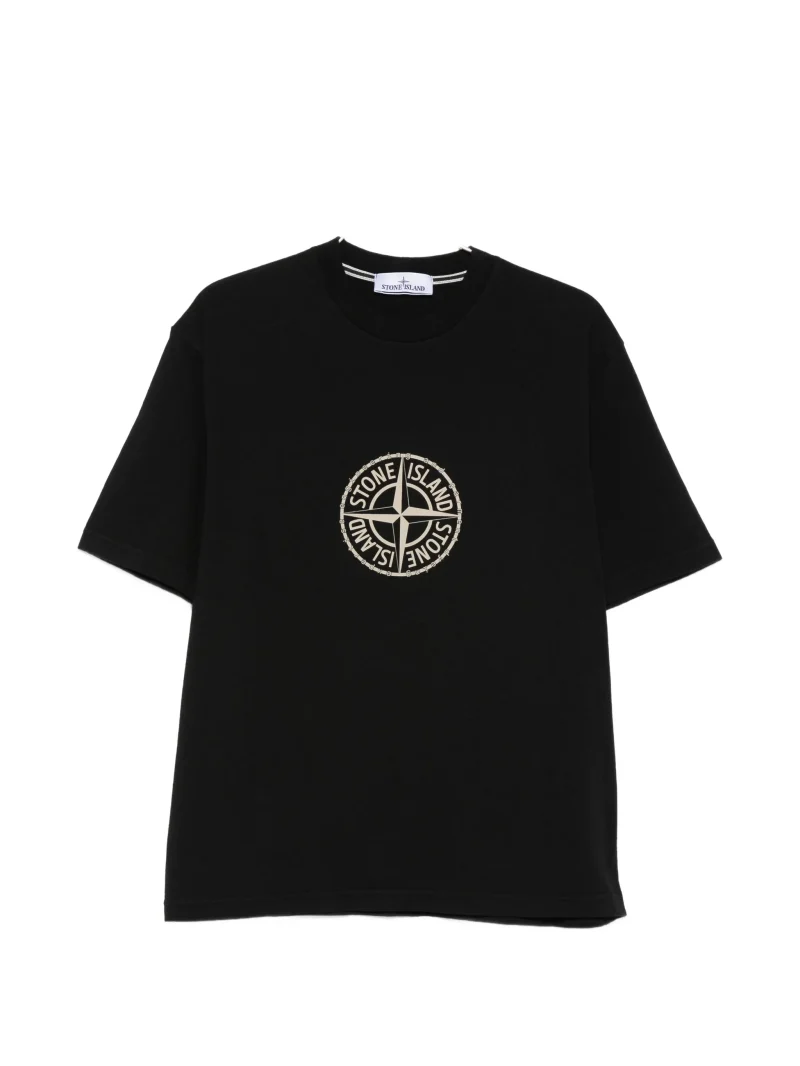 Tricou Stone Island Logo-Print negru