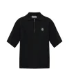 Tricou Stone Island Zip-Up Polo negru