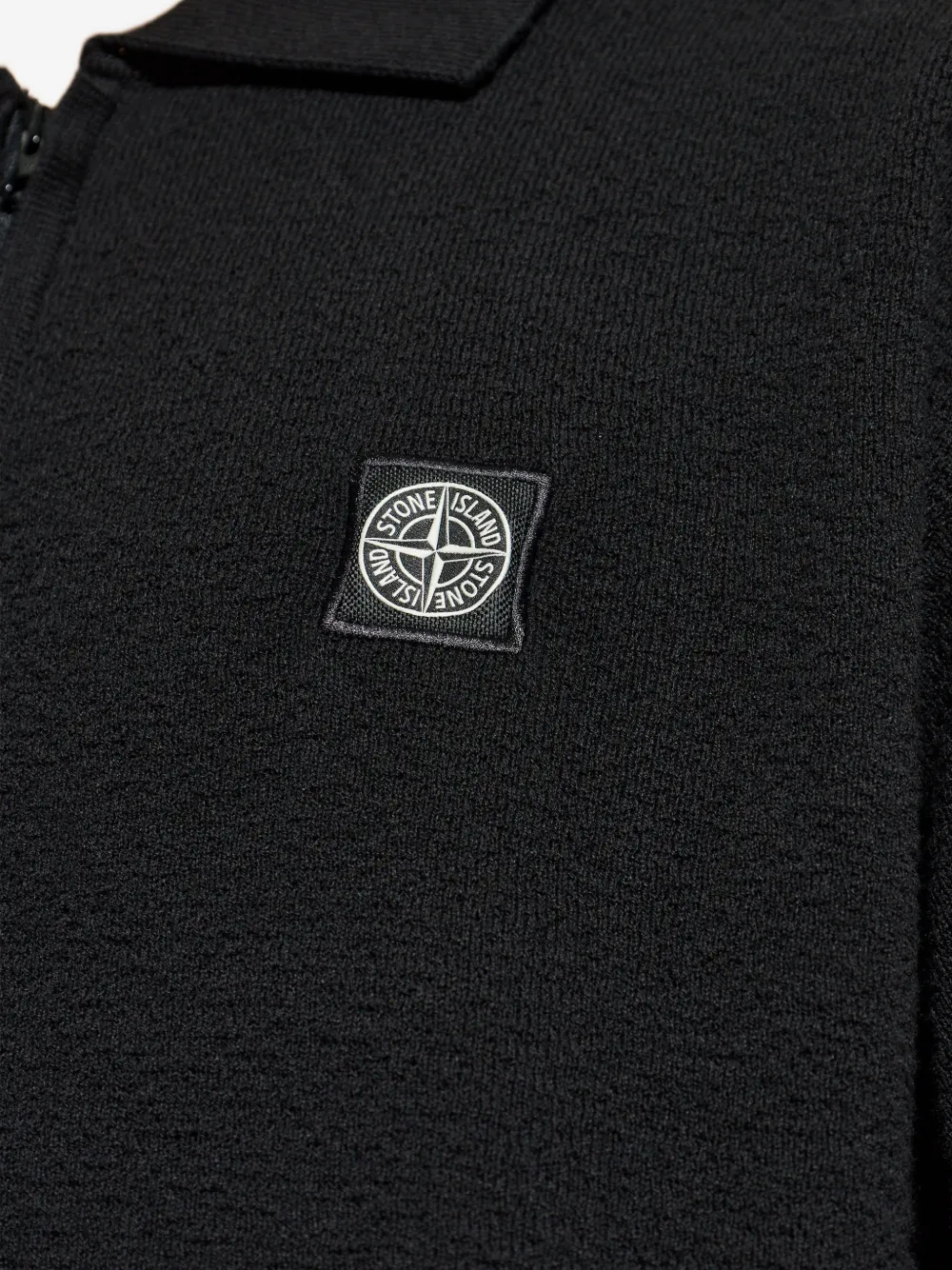 Tricou Stone Island Zip-Up Polo negru - imagine 5