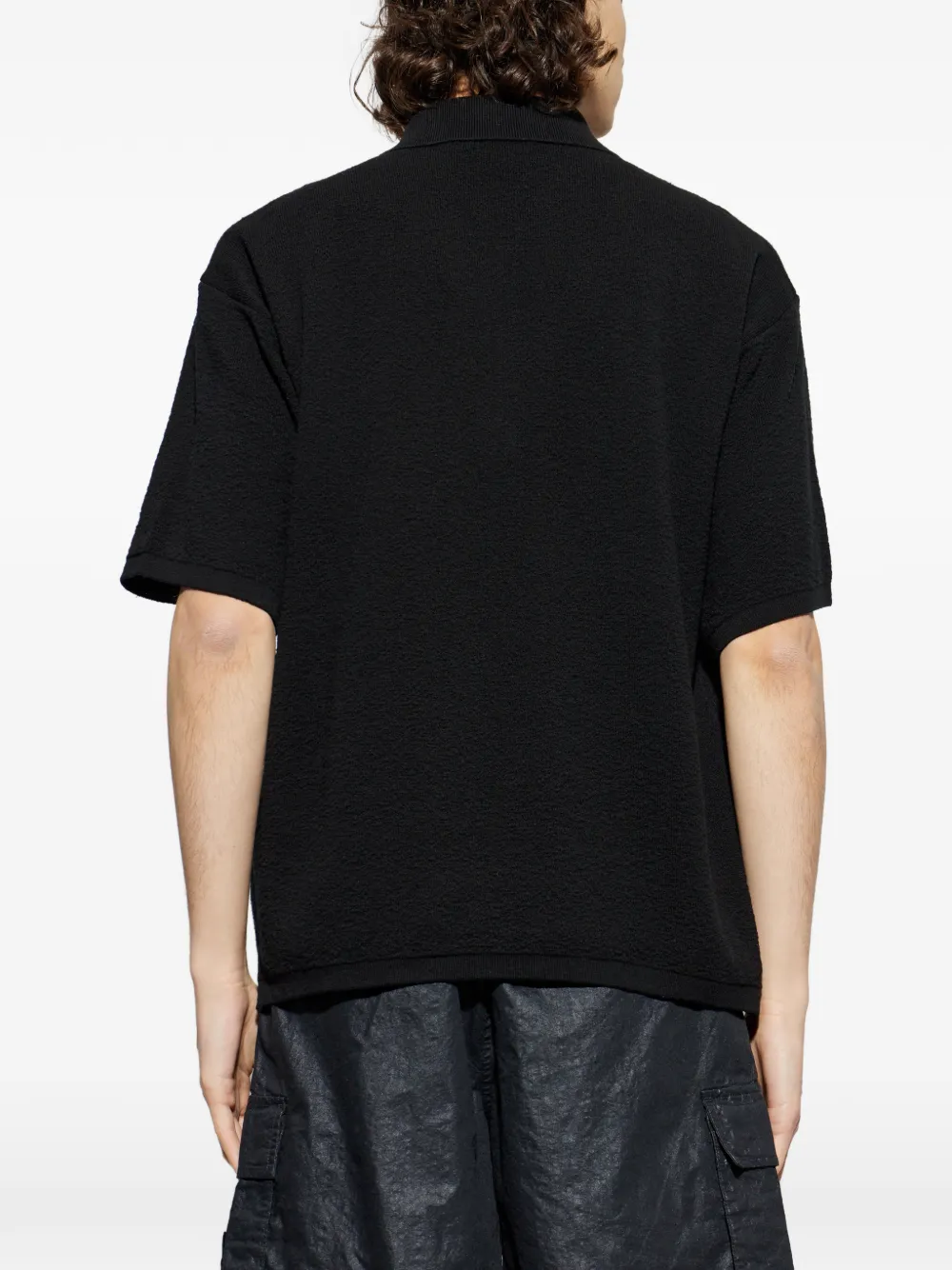 Tricou Stone Island Zip-Up Polo negru - imagine 2