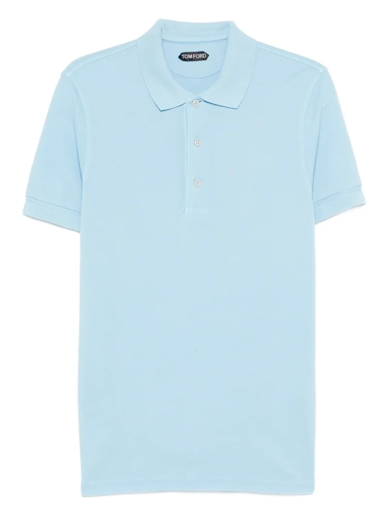 Tricou TOM FORD Buttoned Polo albastru