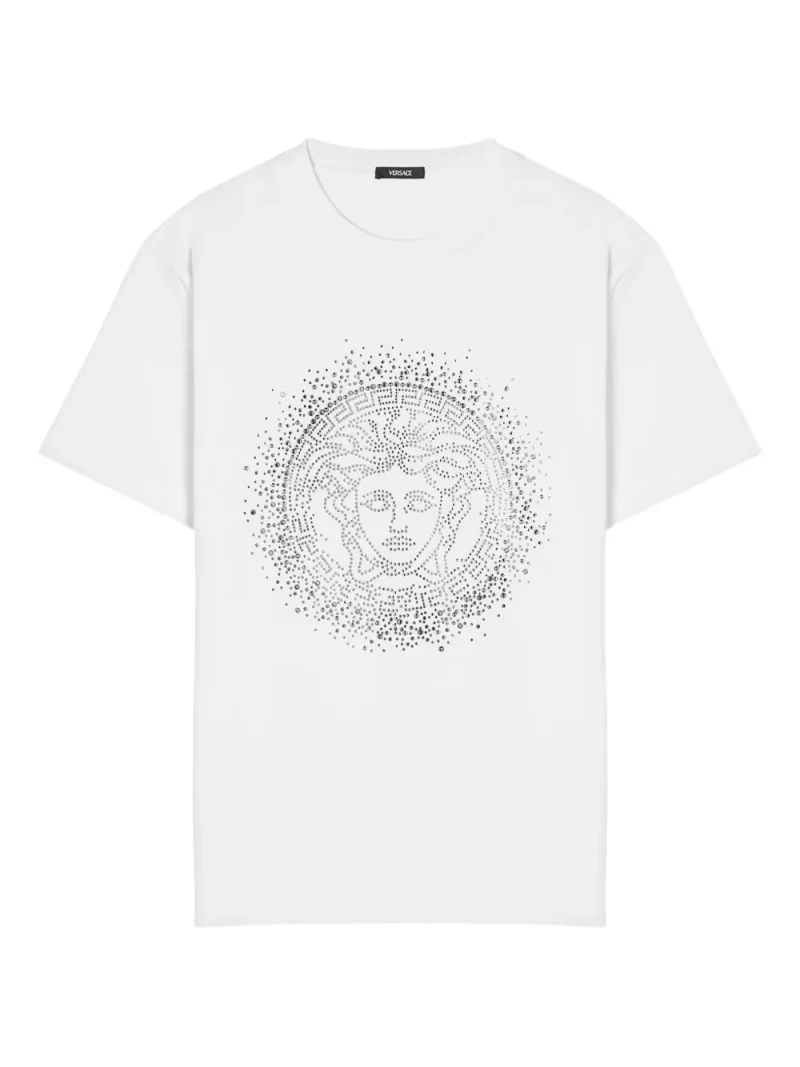 Tricou Versace Embellished Medusa alb