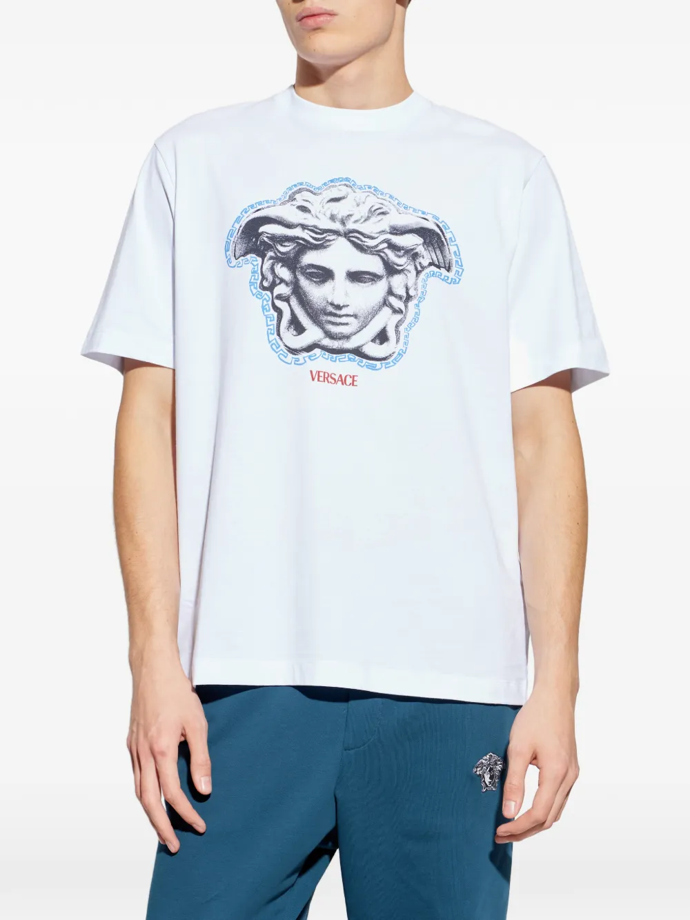 Tricou Versace Medusa Graphic alb - imagine 4