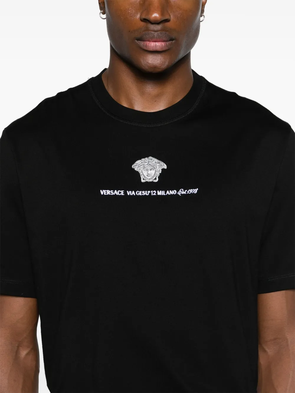 Tricou Versace Medusa Milano Embroidered negru - imagine 5