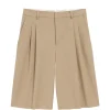Pantaloni AMI Paris Pleated bej