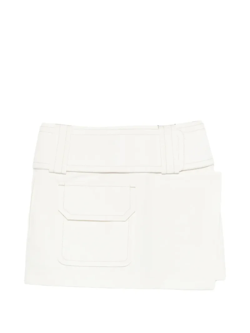 Fusta mini AMI Paris Pocket Straight ecru