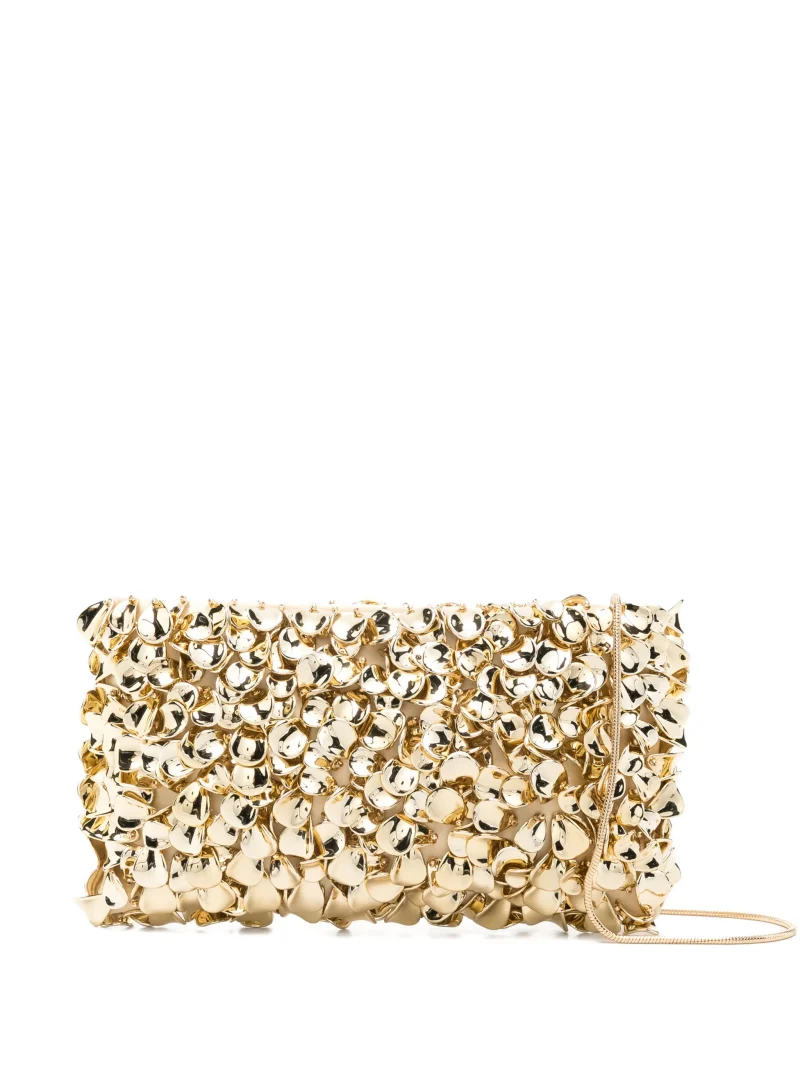 Geanta Simkhai Reese Beaded Chain-Strap Clutch argintiu