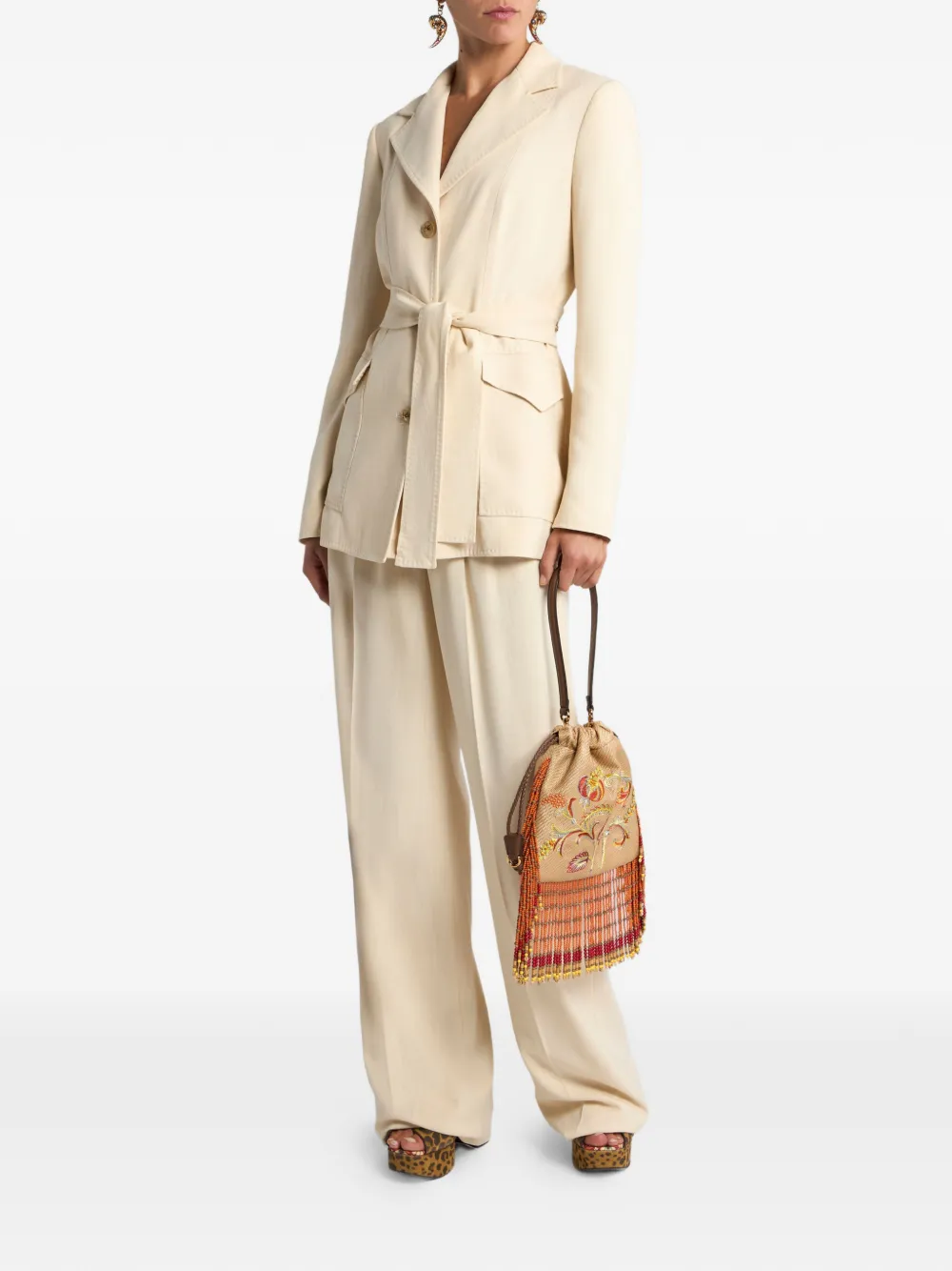 Jacheta ETRO Belted Field bej - imagine 3