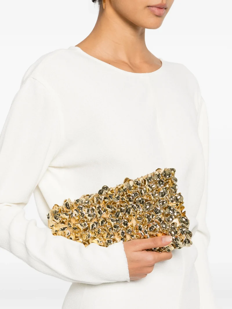 Alternative view of Geanta Simkhai Reese Beaded Chain-Strap Clutch argintiu
