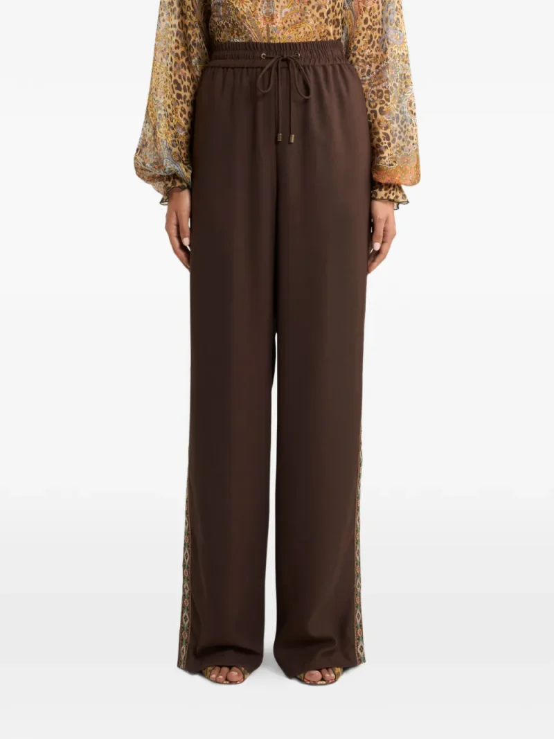 Alternative view of Pantaloni ETRO Drawstring Wide-Leg maro