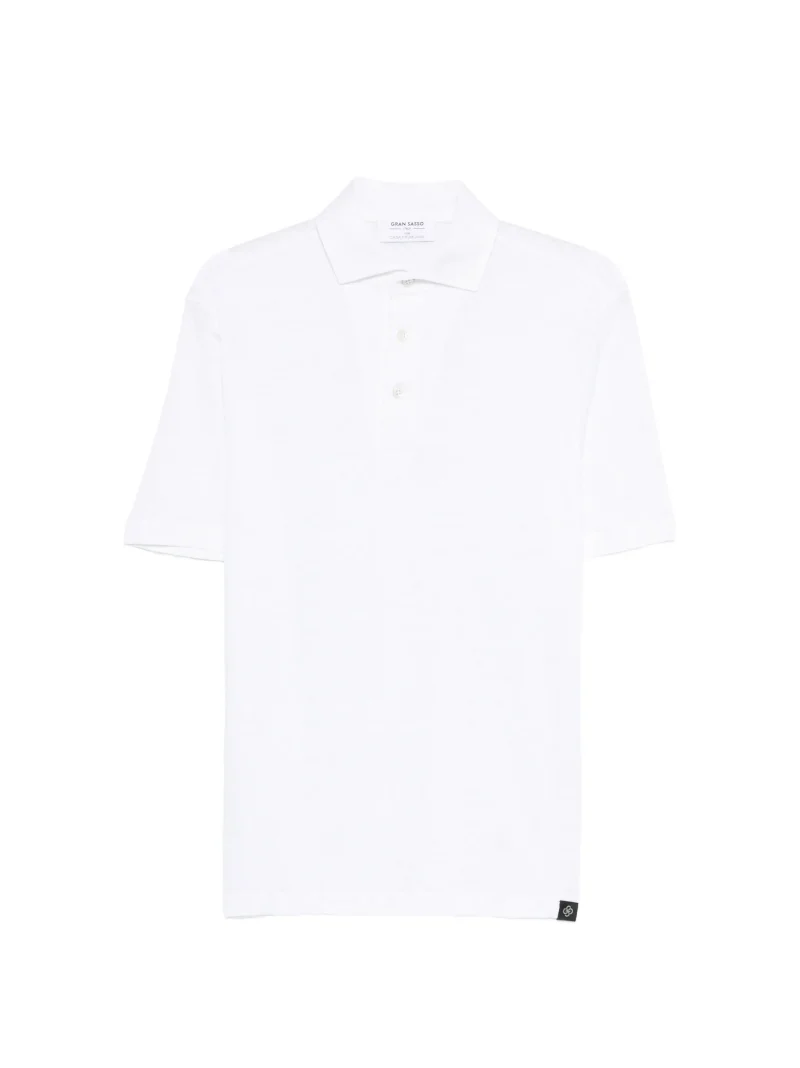 Tricou polo Gran Sasso Logo Patch alb