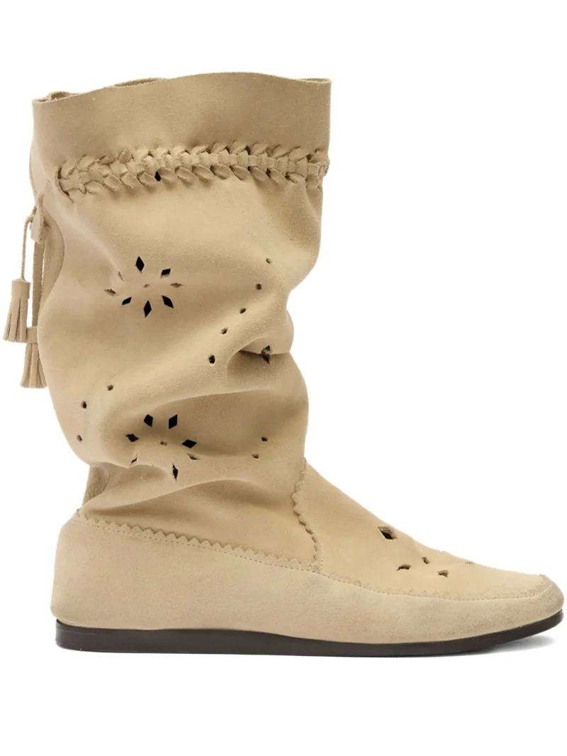 Cizme Isabel Marant tassel cut-out welky bej