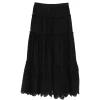 Fusta Marant Etoile Paoline tiered-design lace negru