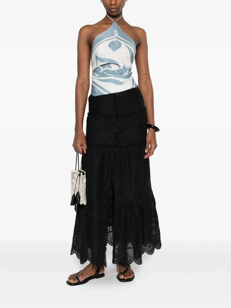 Alternative view of Fusta Marant Etoile Paoline tiered-design lace negru