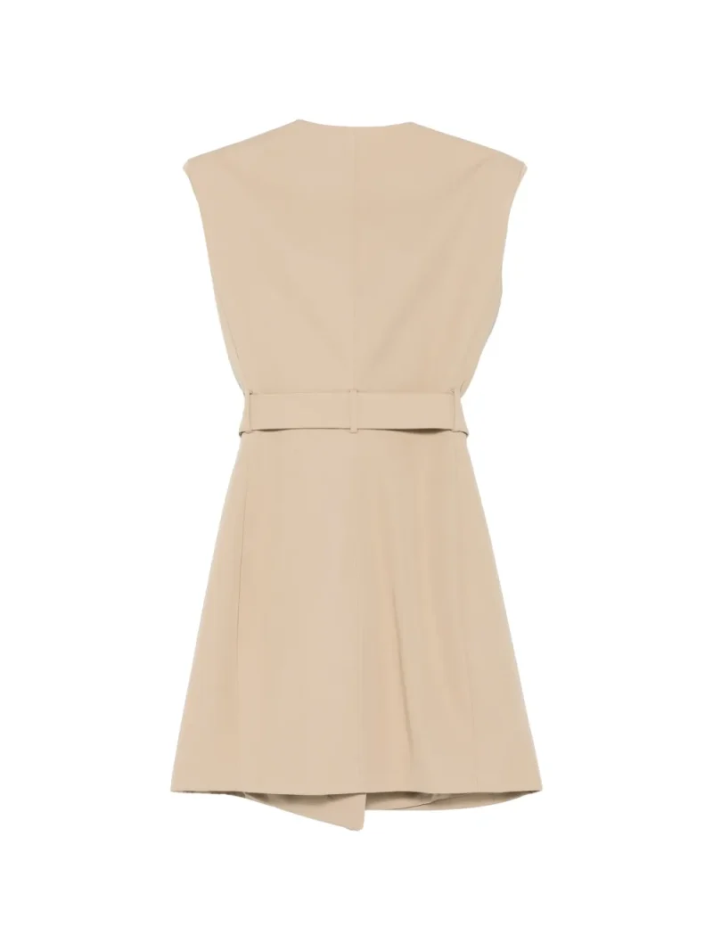 Alternative view of Rochie mini Balmain Belted Gabardine bej