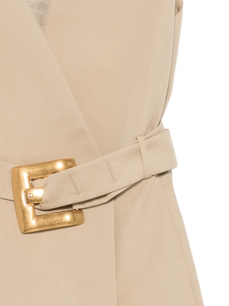 Rochie mini Balmain Belted Gabardine bej - imagine 7