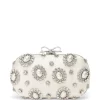 Geanta Self-Portrait embellished clutch crem