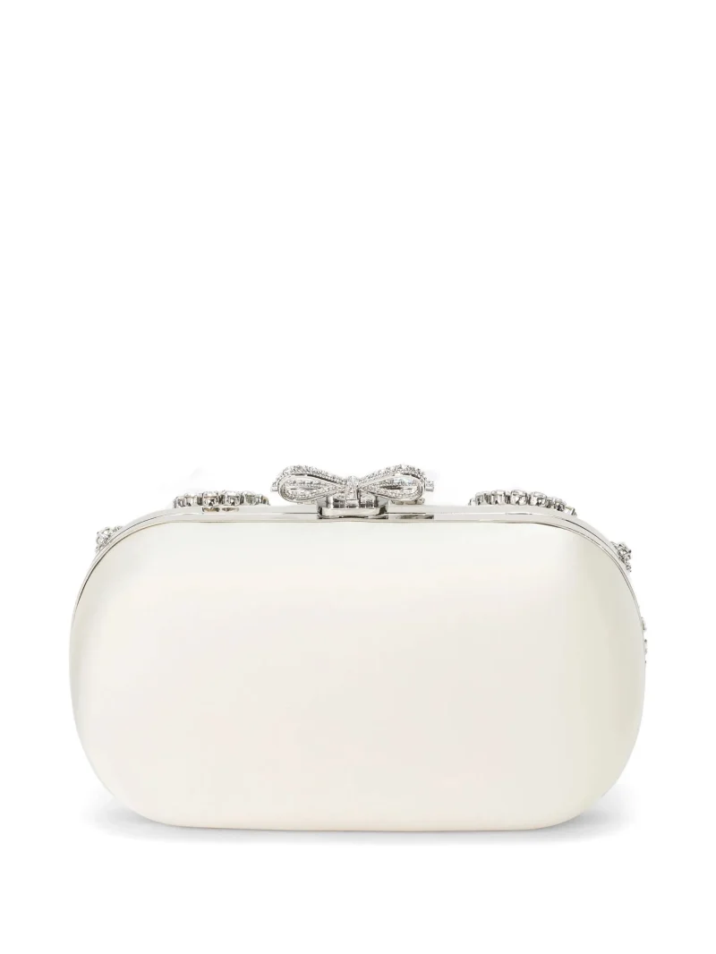 Alternative view of Geanta Self-Portrait embellished clutch crem
