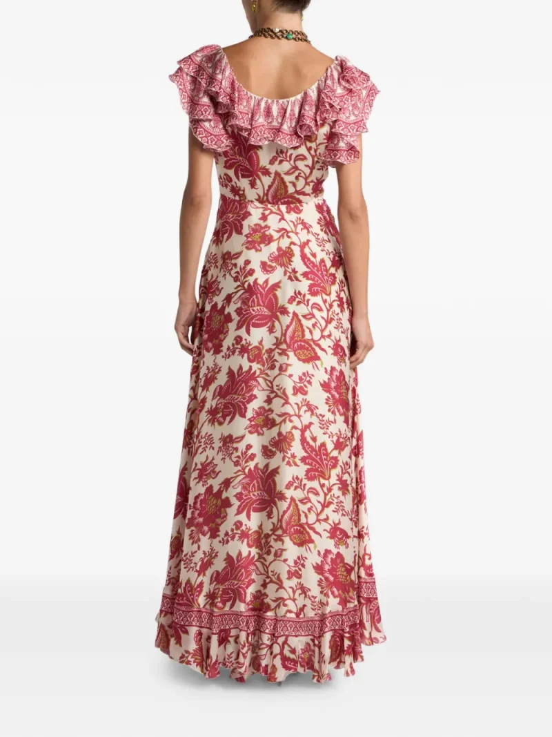 Alternative view of Rochie maxi ETRO Ruffled Floral-Print bej
