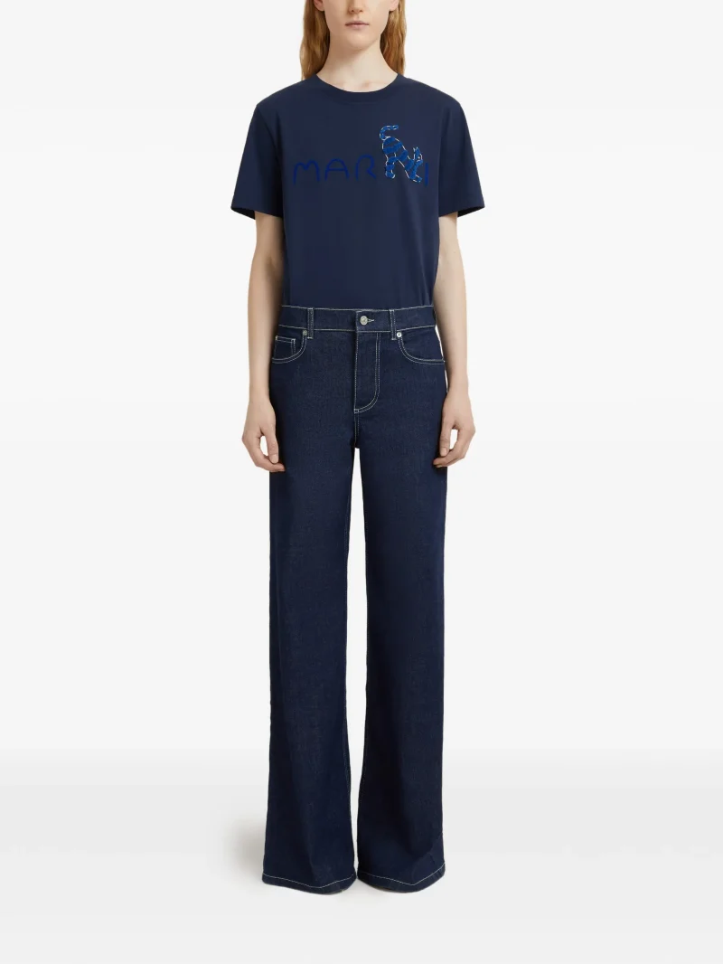 Alternative view of Jeans Marni embroidered-logo albastru