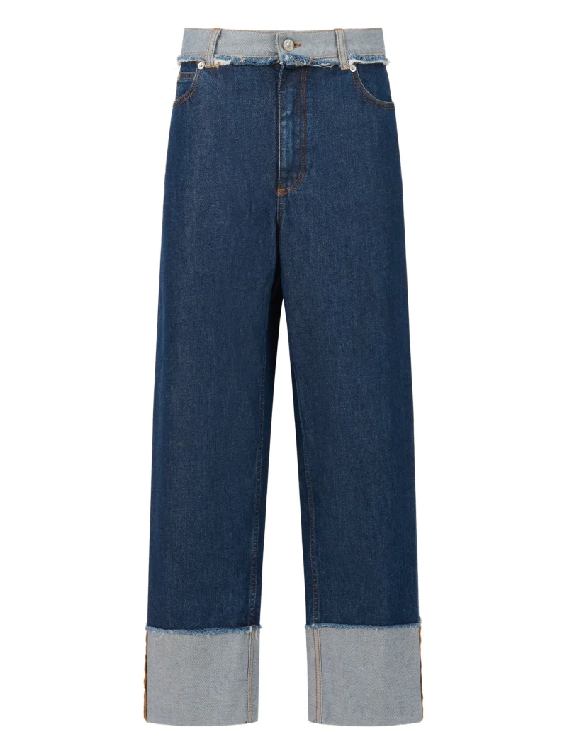 Jeans Marni turn-up cuffed albastru