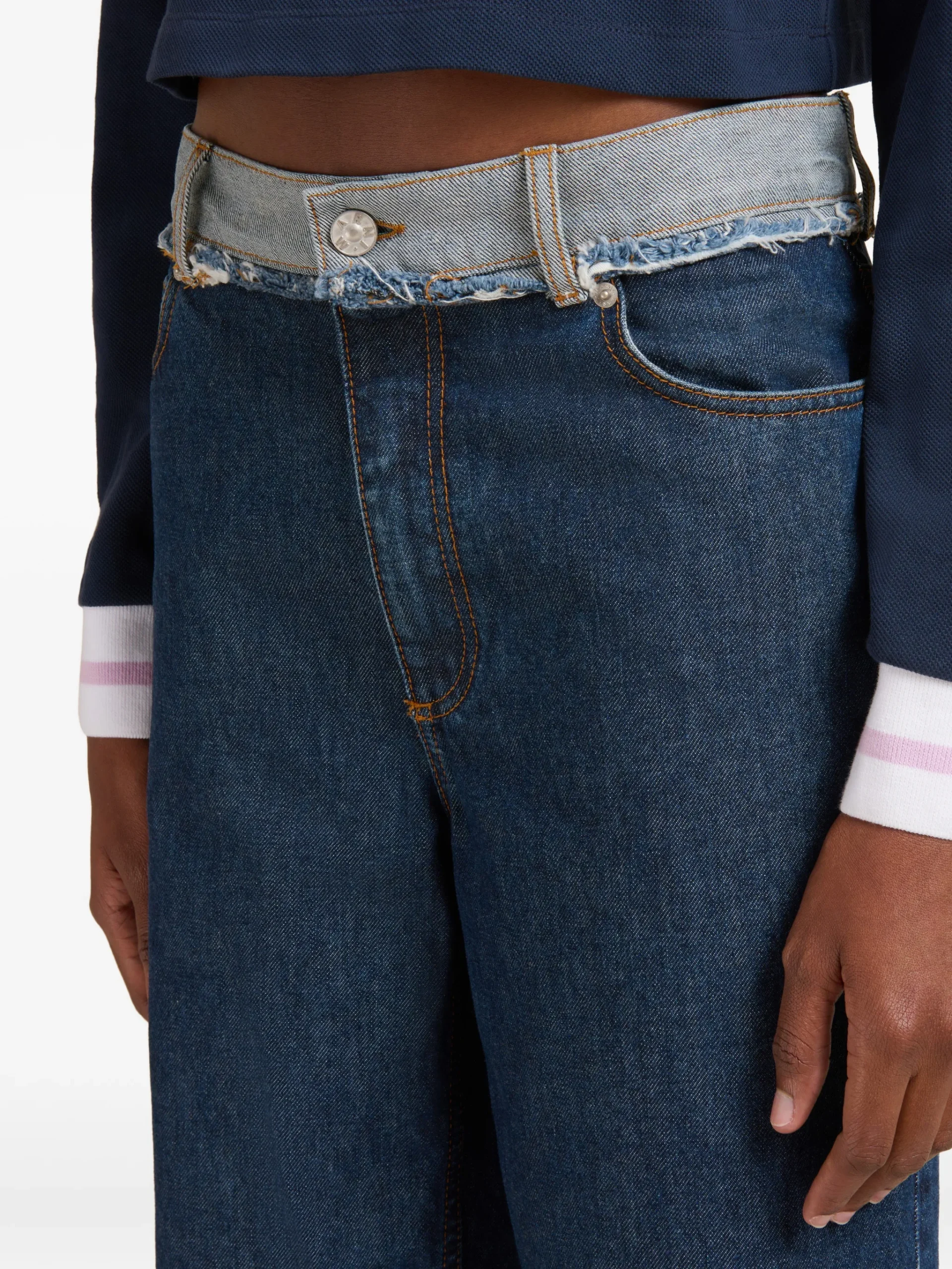 Jeans Marni turn-up cuffed albastru - imagine 3