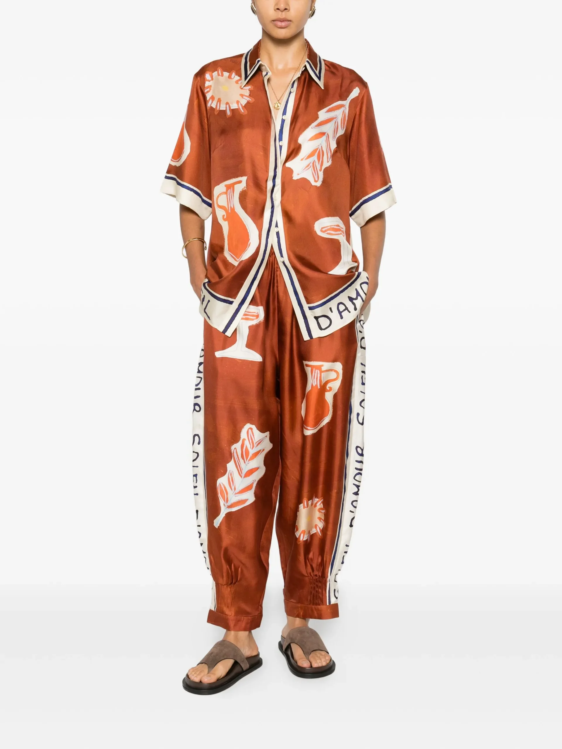 Pantaloni Alemais Soleil D'amour maro - imagine 2