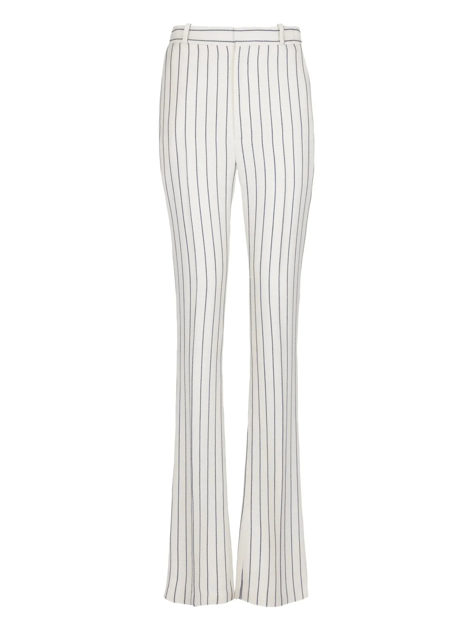 Pantaloni Balmain pinstripe flared-leg alb